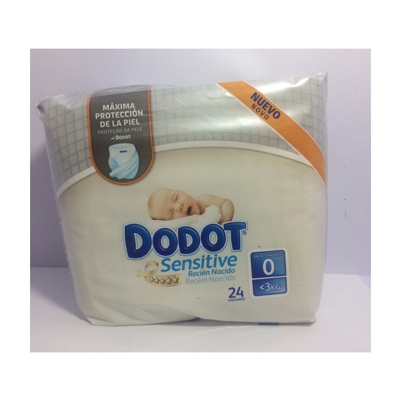 Dodot sensitive recién nacido pañales talla 0 (menos 3 kg) 24 unidades