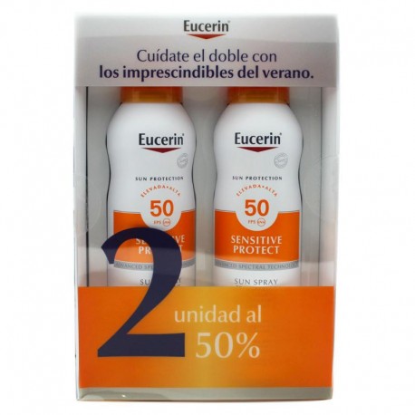 Eucerin Sun Spray Transparente Toque Seco SPF50 2x200ml