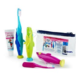Kin pack de viaje infantil fluor kin  cepillo dientes+ pasta dentífrica